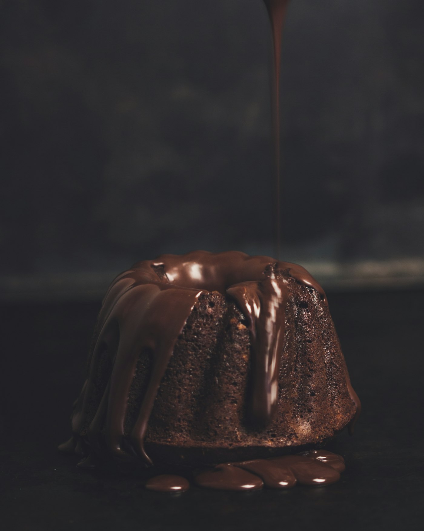 Glossy chocolate dessert